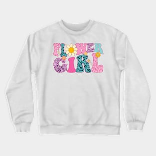 Groovy Flower Girl A Bridesmaid Proposal Flower Girl Toddler Crewneck Sweatshirt